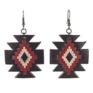 Justin Boots Southwestern Red and Brown Earrings